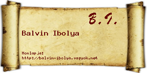 Balvin Ibolya névjegykártya